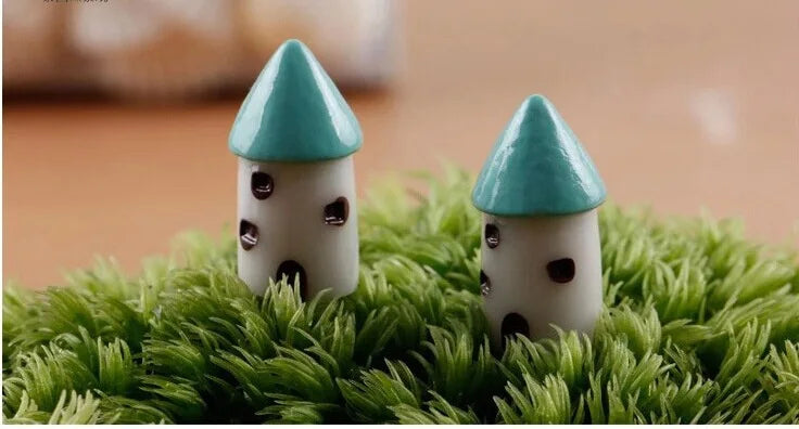 Whimsical Miniature Garden Bridge, Windmill & Castle Decor Set