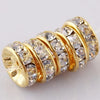 Gold-toned rings of crystal rondelle spacer beads for jewelry making