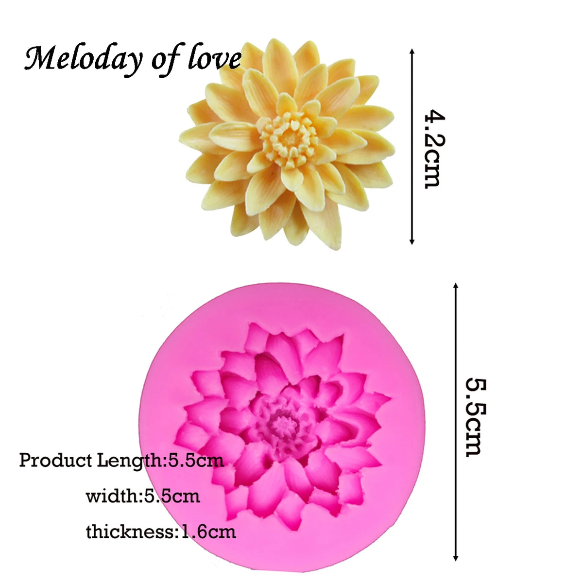 3D Lotus Flower Silicone Mold for Cake & Soap Decorating