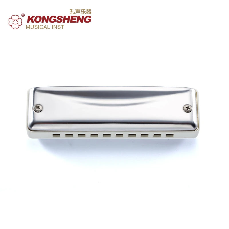 10-Hole Diatonic Harmonica with Stainless Steel Cover