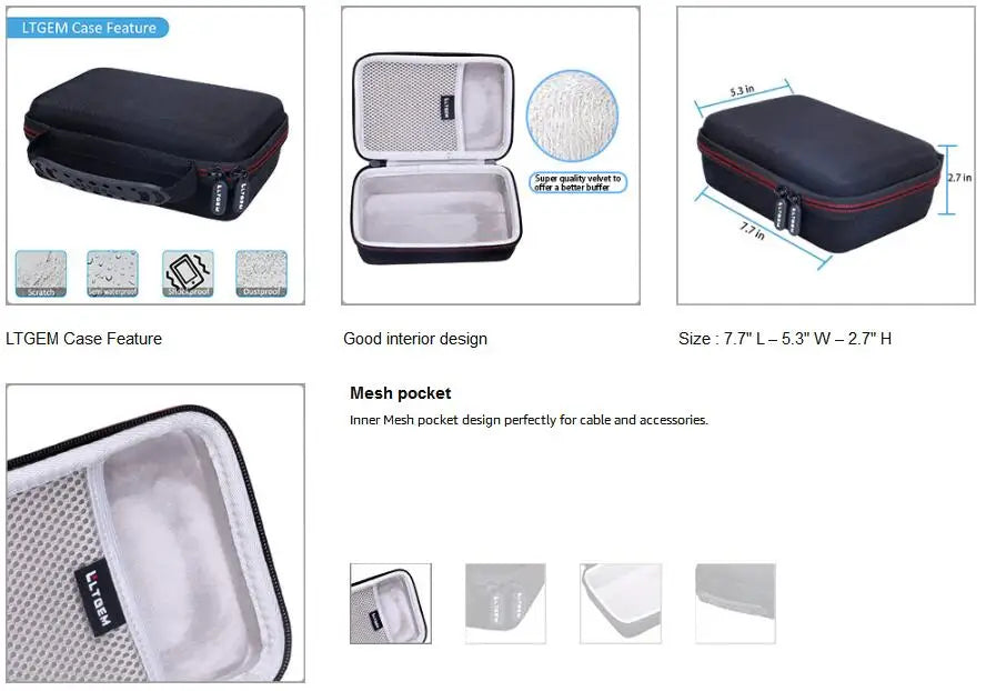Protective EVA hard case for Focusrite Scarlett Solo and 2i2 audio interfaces shown in various views.
