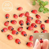 A set of 20 miniature red ladybug figurines for fairy gardens and terrariums