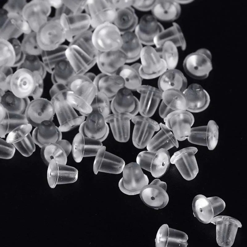 Soft Silicone Earring Backs – Clear Jewelry Stoppers for DIY and Daily Wear