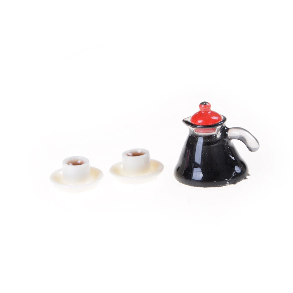 Miniature Coffee Pot and Cup Set for Dollhouse