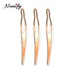 Three gold-toned stainless steel interlocking needles for loc maintenance