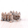 Whimsical Miniature Garden Bridge, Windmill & Castle Decor Set