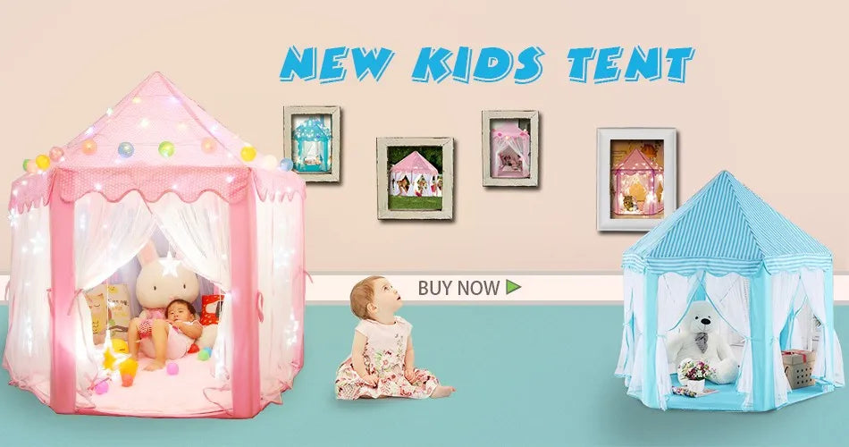 Kids' Princess Castle Play Tent – Foldable Indoor Tipi for Imaginative Play