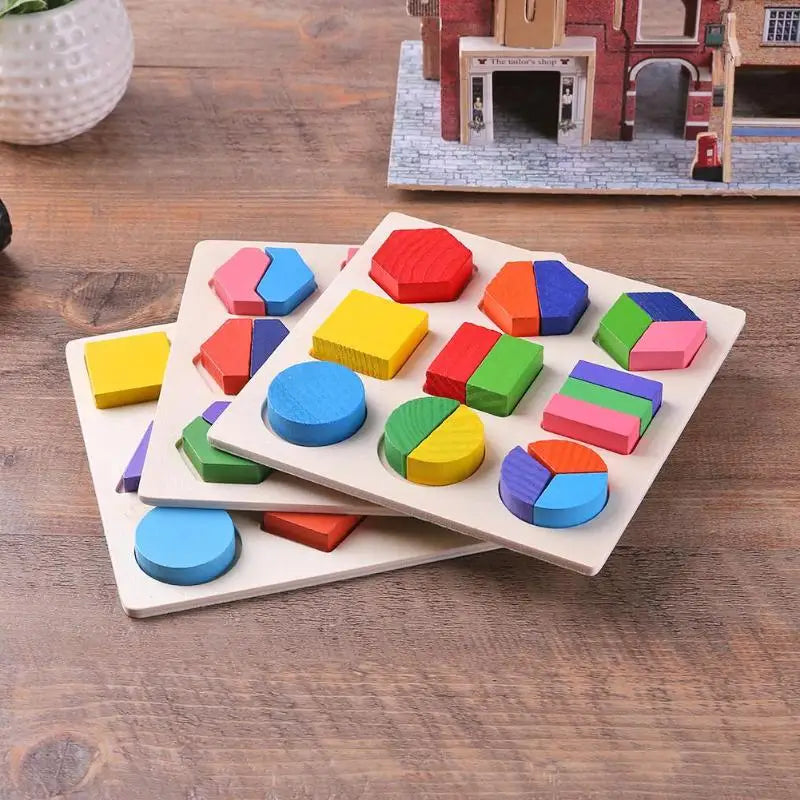 Wooden Geometric Shape Sorting Puzzle for Toddlers