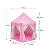 Pink foldable kids castle play tent with a diamond pattern and light accents