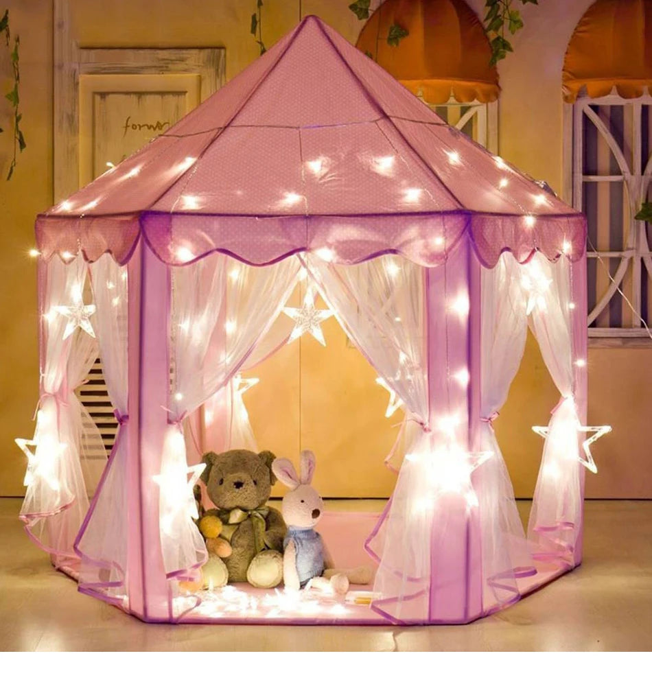 Kids' Princess Castle Play Tent – Foldable Indoor Tipi for Imaginative Play