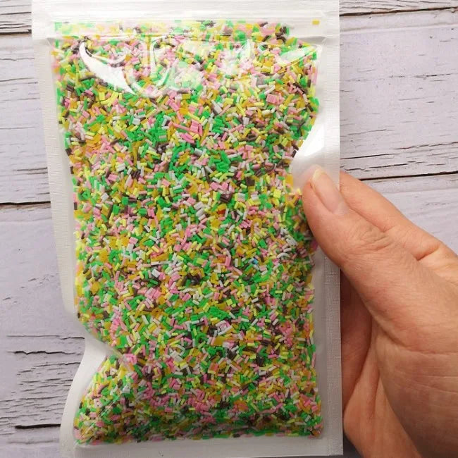 Heart-shaped fake candy sprinkles for slime and craft decorations in various bright colors