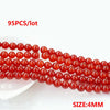 A string of 95 round natural red carnelian beads for jewelry making, with a size of 4mm.