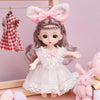 16cm Articulated Fashion Doll with Big Eyes and Dress-Up Outfit