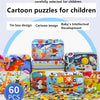 Wooden Jigsaw Puzzle Set for Kids - 60 Pieces of Cartoon Vehicles & Animals