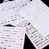 A collection of assorted acrylic stud earrings featuring hearts, stars, and moons in various colors and styles.