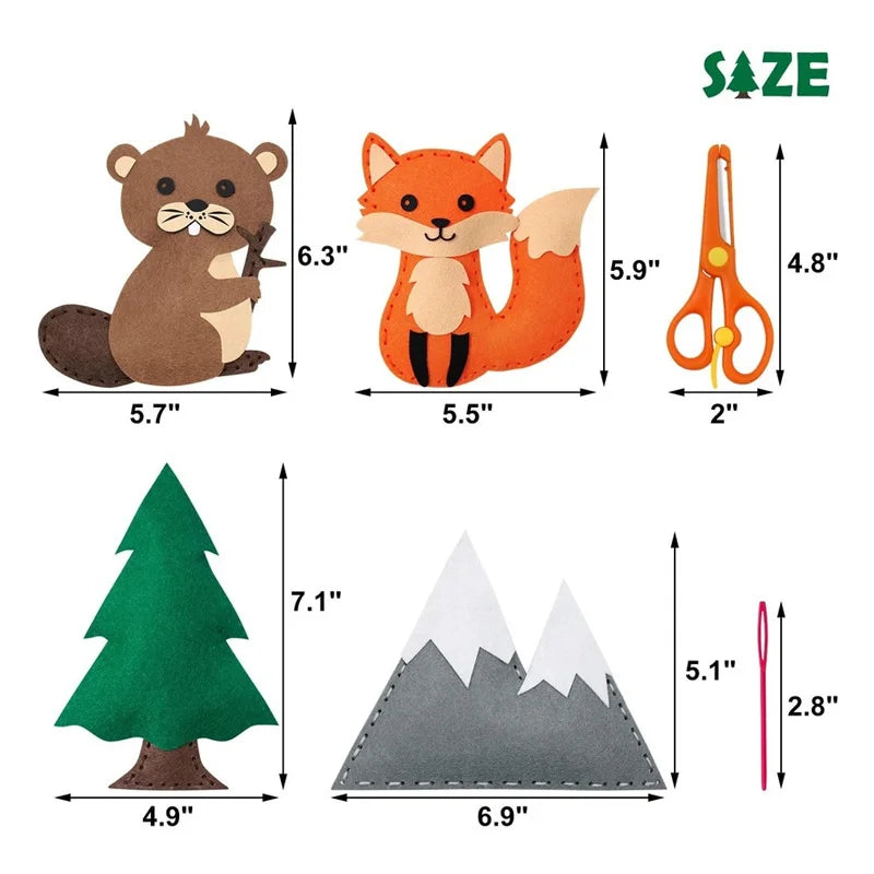 Woodland Animals Felt Sewing Craft Kit for Kids