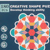 155-Piece Wooden Jigsaw Puzzle Set for Kids – Colorful Montessori Geometric Shapes Learning Toy