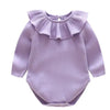 Baby Girls Lace-Trim Cotton Romper with Floral Details