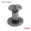 A set of 10 decorative heart brass rivets in ash black finish.