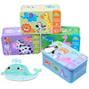 Montessori Wooden Animal Puzzle Set with Storage Box