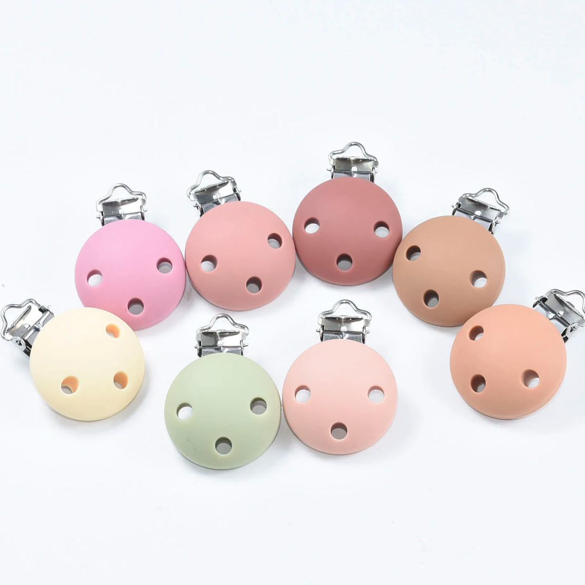 BPA-Free Silicone Teether Clips for Babies – 10-Pack Pastel Pacifier Holders