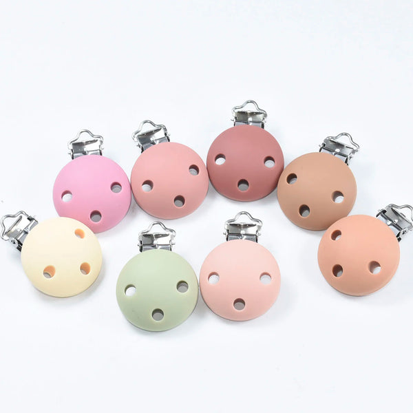 BPA-Free Silicone Teether Clips for Babies – 10-Pack Pastel Pacifier Holders
