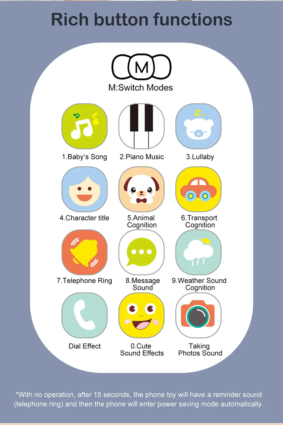 Musical Baby Phone Toy with Teether, Lights & Sounds