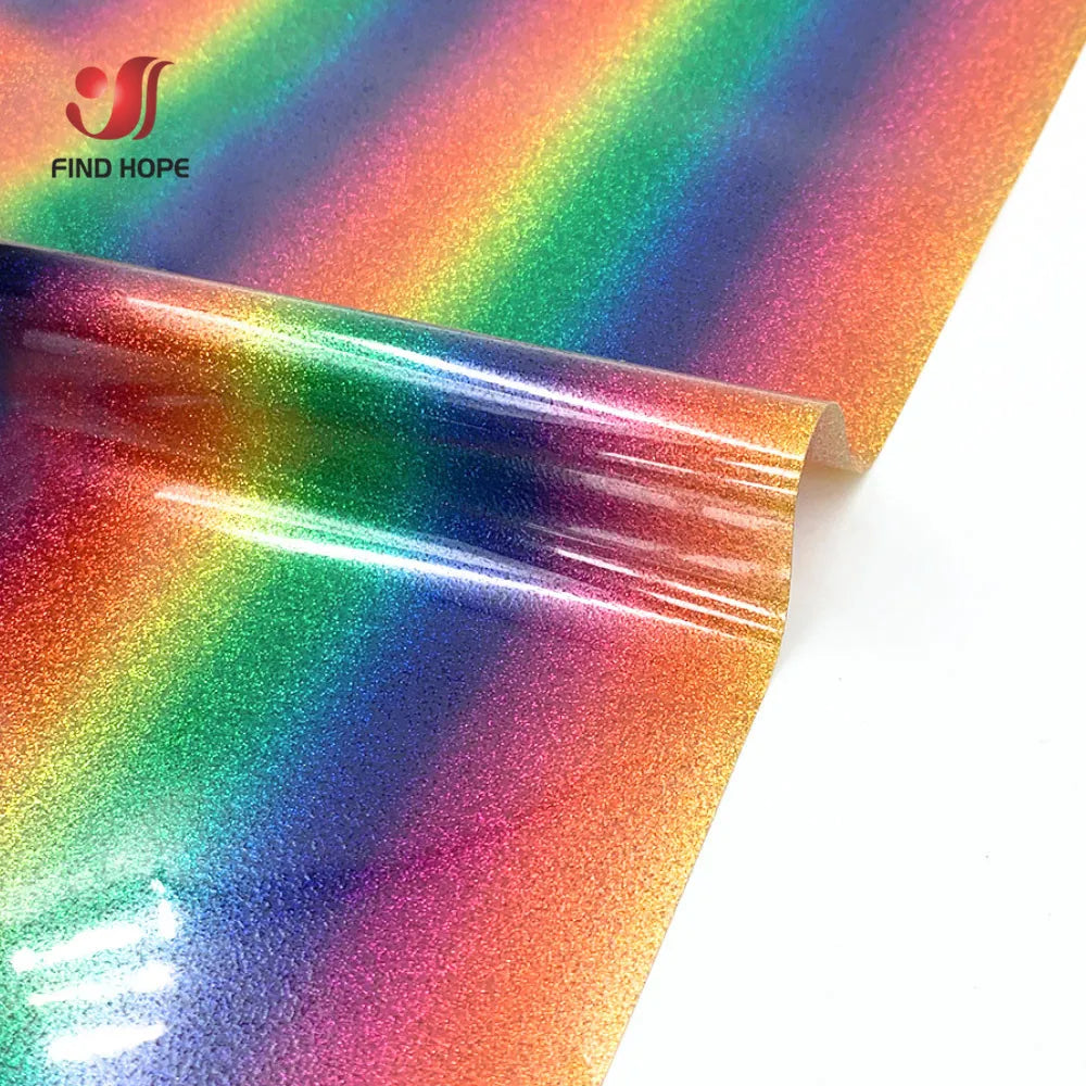Rainbow Glitter Heat Transfer Vinyl for DIY Apparel