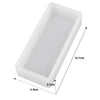 White rectangular resin casting mold with dimensions 10.7cm long, 2.2cm wide, and 4.8cm deep.