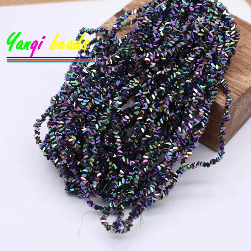 2mm Triangle Crystal Glass Beads for Jewelry Making (Approx. 130 Pieces)