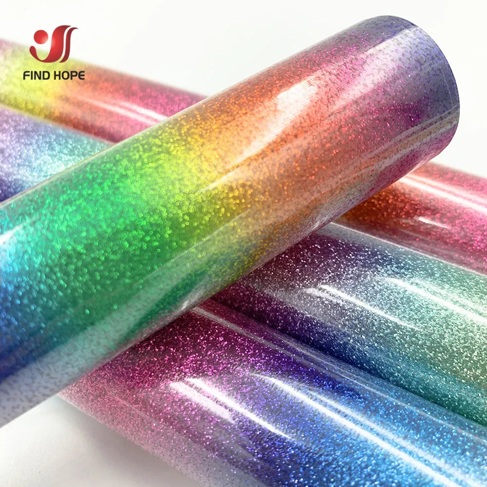Rainbow Glitter Heat Transfer Vinyl for DIY Apparel