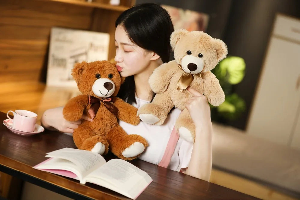 Cute Bow Tie Plush Bear Teddy with Colorful Design