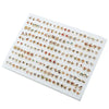 A collection of 100 pairs of assorted acrylic stud earrings featuring hearts, stars, and moons.