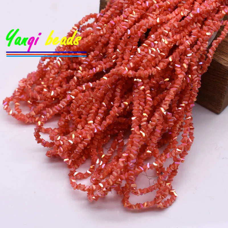 2mm Triangle Crystal Glass Beads for Jewelry Making (Approx. 130 Pieces)