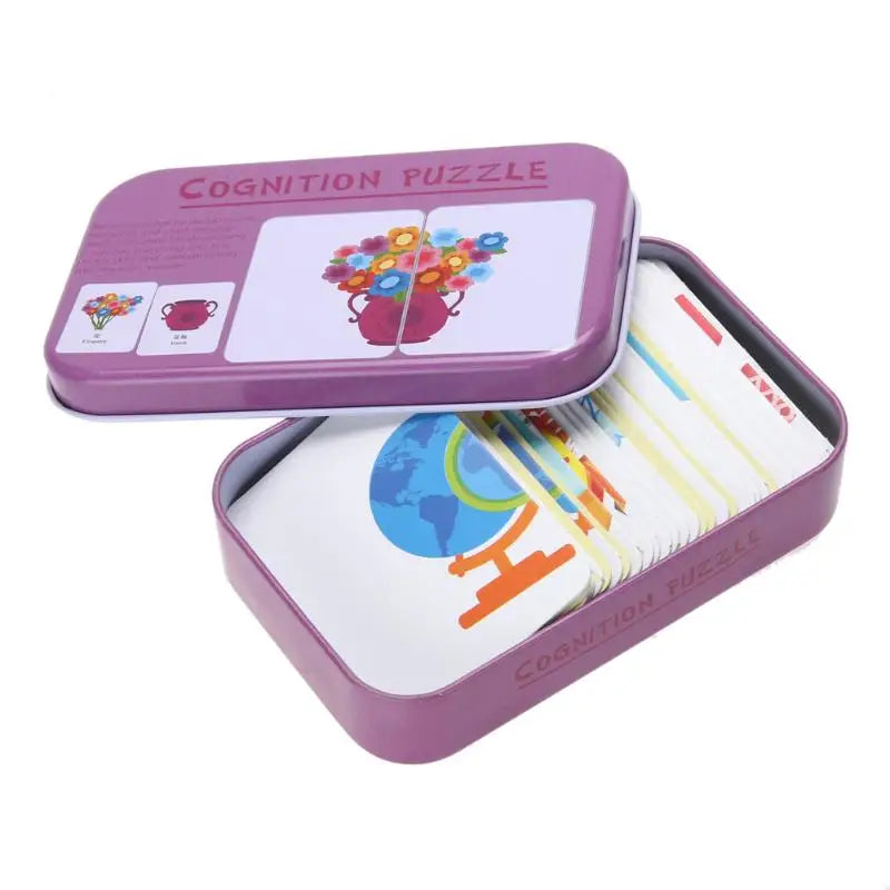 Toddler Card Matching Puzzle Game – Fun Learning Cards in a Travel-Friendly Tin