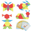 155-Piece Wooden Jigsaw Puzzle Set for Kids – Colorful Montessori Geometric Shapes Learning Toy