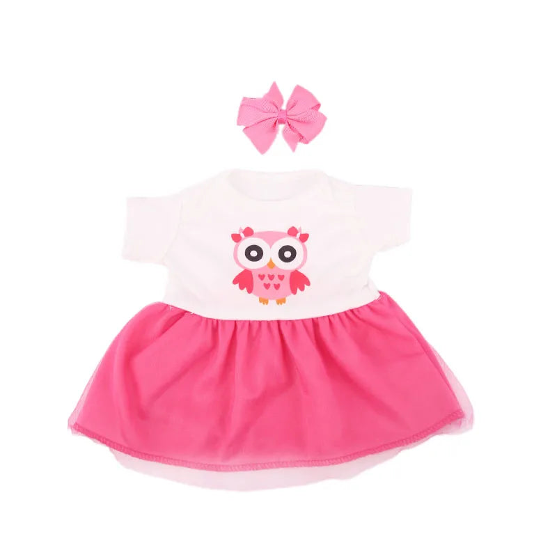 Pink and white handmade doll dress for an 18-inch American Girl doll with a bow detail