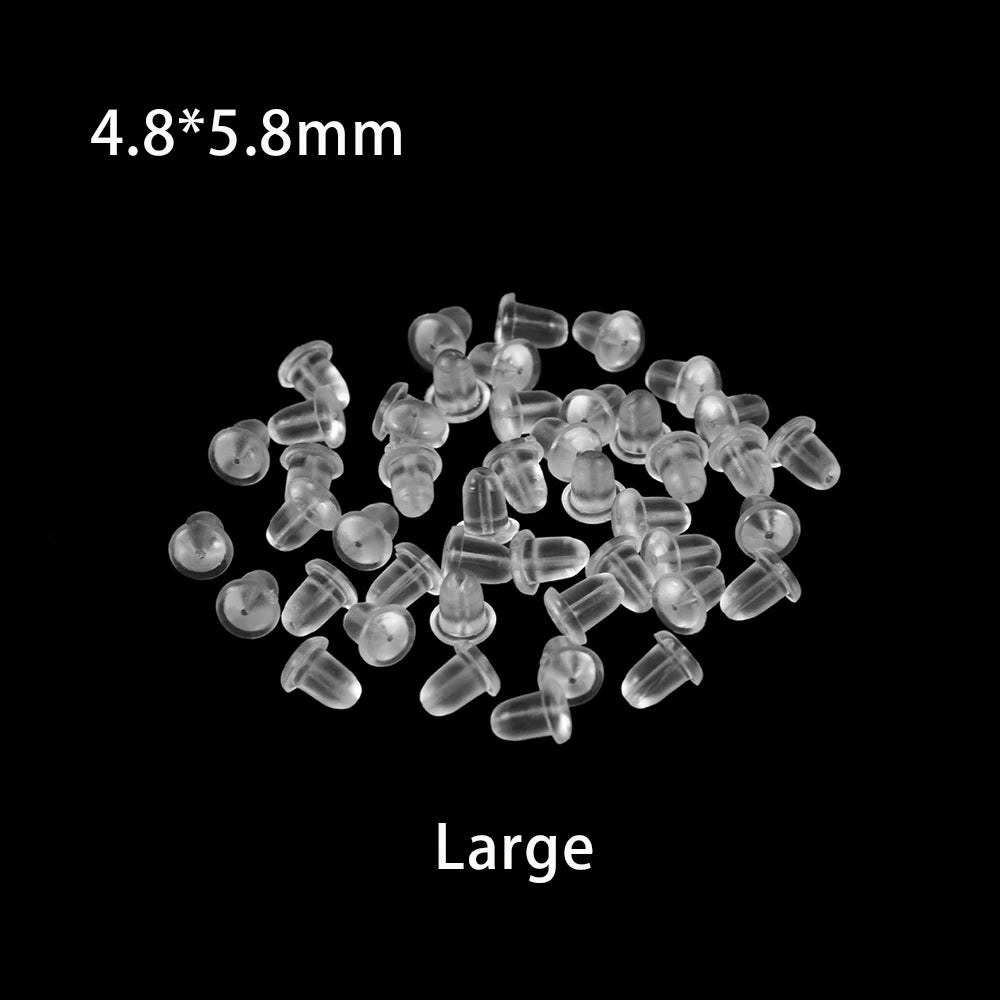 Soft Silicone Earring Backs for Stud Earrings – Clear Rubber Stoppers for Jewelry Making