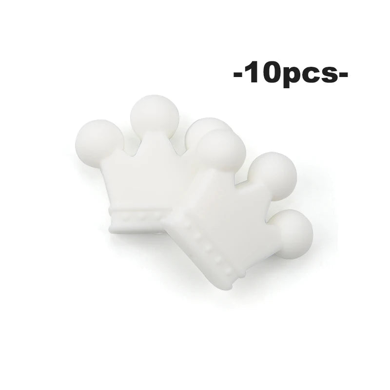 Crown Shaped Silicone Beads for DIY Jewelry & Teethers