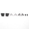 A set of 1:12 scale RC car steering wheel and interior upgrade parts including various metal components.