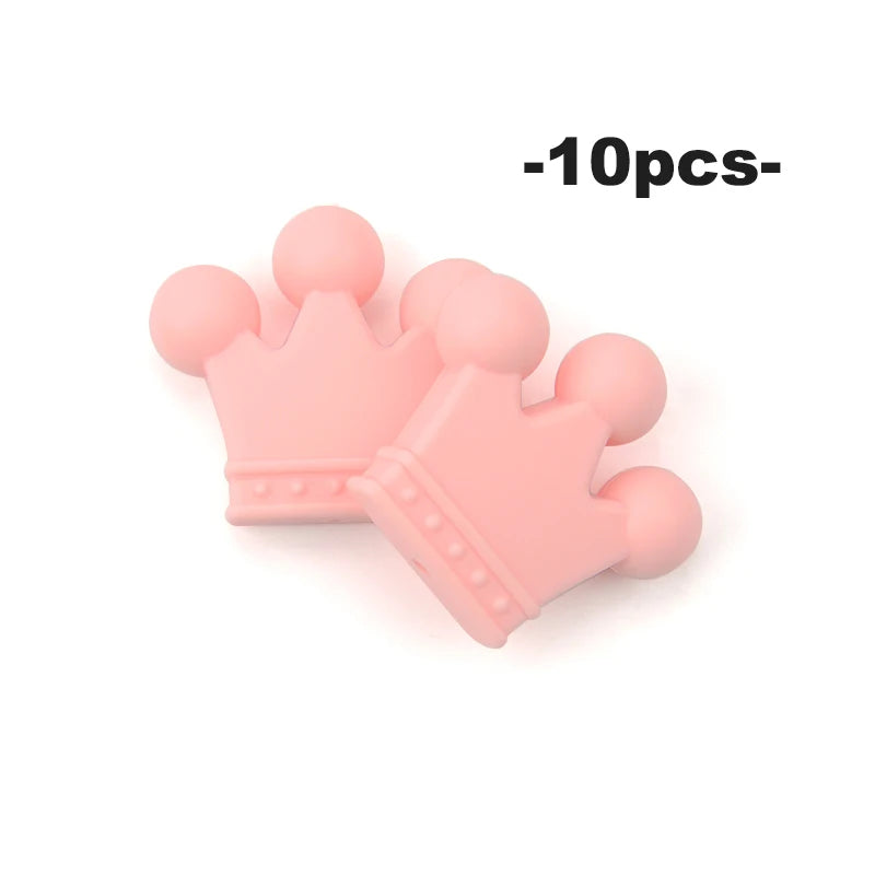 Crown Shaped Silicone Beads for DIY Jewelry & Teethers