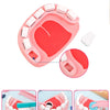 Pink wooden pretend play doctor medical kit for kids with various tools and accessories