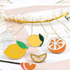 Fresh Fruit Enamel Pins Set — Lemon & Orange Brooches