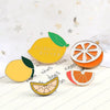 Fresh Fruit Enamel Pins Set — Lemon & Orange Brooches
