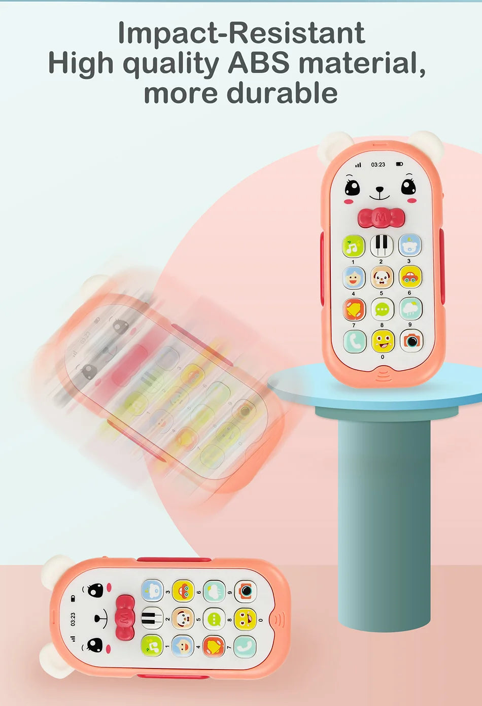 Musical Baby Phone Toy with Teether, Lights & Sounds