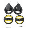 A set of stroller accessories including a mosquito net, rain cover, and various components.
