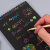 Rainbow Scratch Art Paper Notebook with Wooden Stylus - 12 Sheets of Colorful Doodle Fun