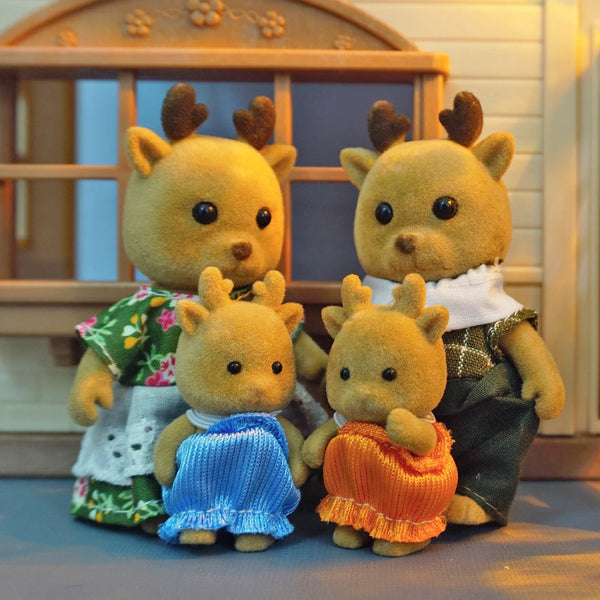 Forest Animal Family Dollhouse Set with Mini Furniture