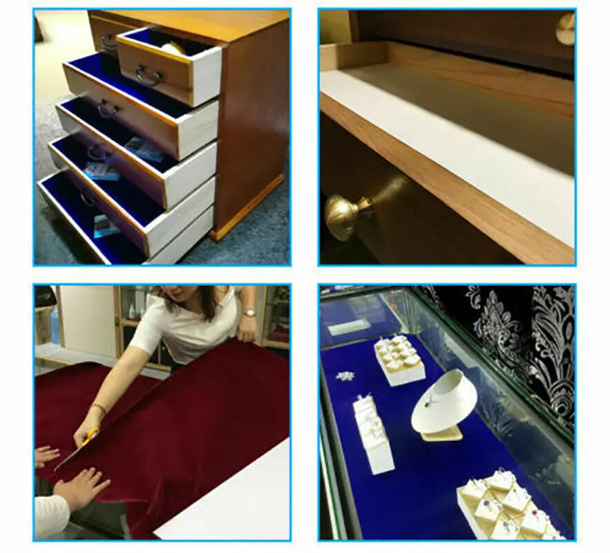 Self-Adhesive Velvet Fabric Sheets for Jewelry Boxes and Craft Projects