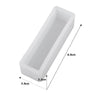 A white rectangular geometric resin casting mold with dimensions 8.8cm long, 2.2cm high, and 2.8cm wide.